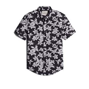 Lands End Flint Rock Floral Mens Poplin Shirt L